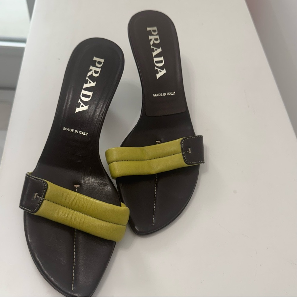 Prada Women's Sandals in Black and Yellow